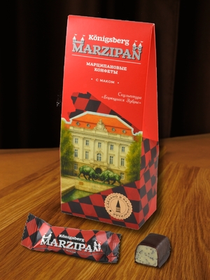 Марципановые конфеты в темном шоколаде с маком,135 гр